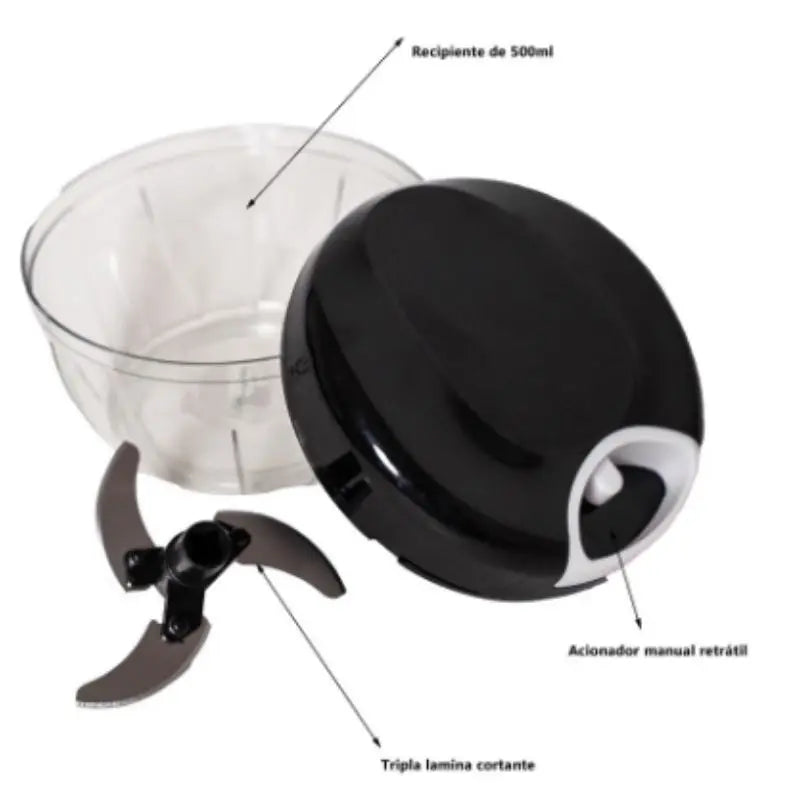 Mini Processador Manual de Alimentos 500ml