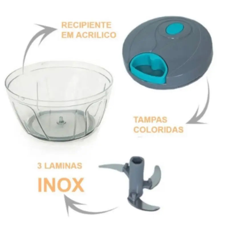Mini Processador Manual de Alimentos 500ml